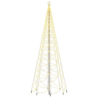 vidaXL jõulupuu metallist postiga, 1400 LEDi, soe valge, 5 m