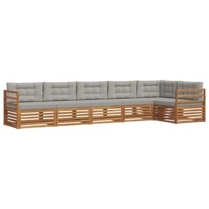 vidaXL V&auml;li diivanikomplekt padjaga 6 pcs Looduslik ja Hele Hall