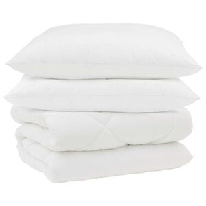vidaXL Talve tek padjaga 3 pcs Valge Mikrofiiber