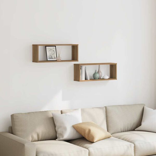 vidaXL Seinakuubikuriiulid 2 tk Artisan Oak 60x15x23cm Engineered Wood