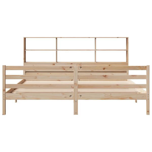 vidaXL riiuliga voodiraam ilma madratsita, 200x200 cm, m&auml;nnipuit