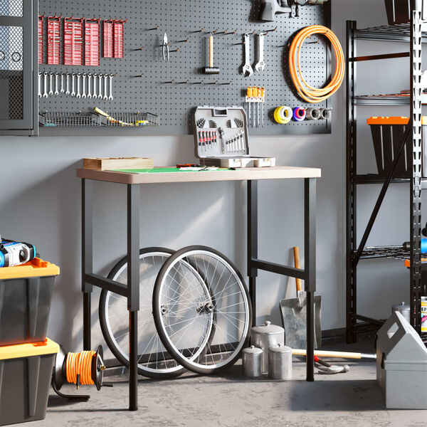 vidaXL t&ouml;&ouml;laud, 100 x 60 x (73-99,5) cm, tammepuit, ristk&uuml;likukujuline