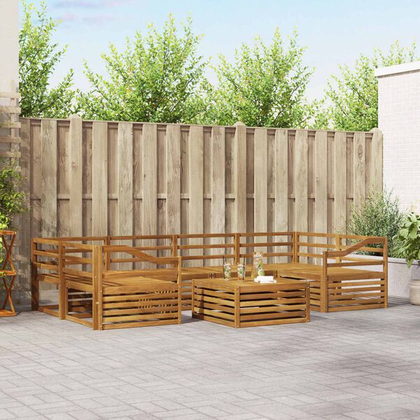 vidaXL V&auml;li diivanikomplekt 7 pcs Neutraalne Tugev akatsiapuu