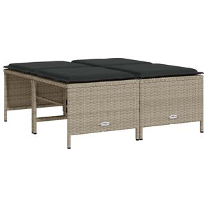 vidaXL aiataburetid istmepadjaga 4 tk, helehall, pol&uuml;rotang