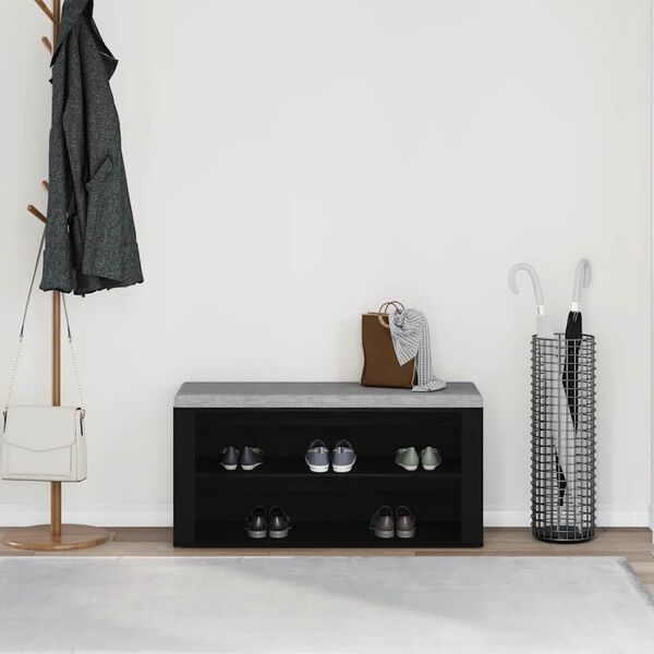 vidaXL kingapink, must tamm, 100 x 35 x 45 cm, töödeldud puit