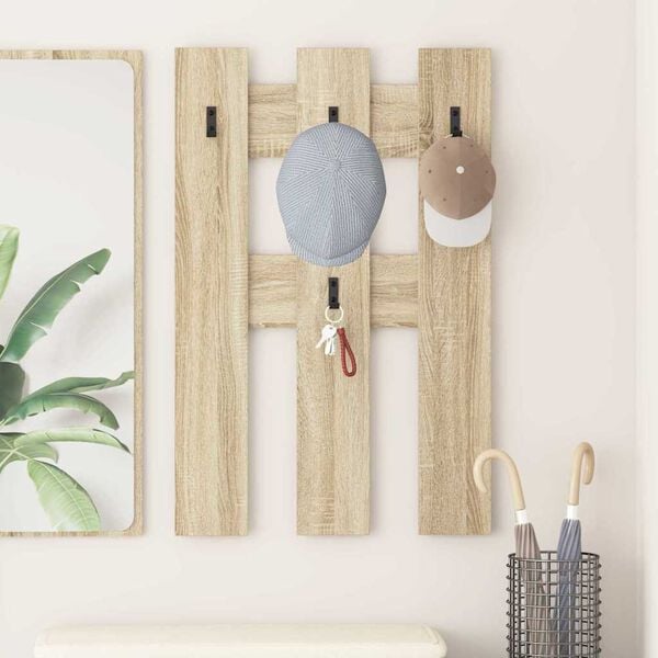 vidaXL Seinale kinnitatav riidepuu Sonoma tamm 65 x 3 x 100 cm