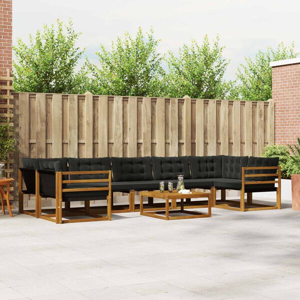 vidaXL V&auml;li diivanikomplekt padjaga 8 pcs Looduslik ja must