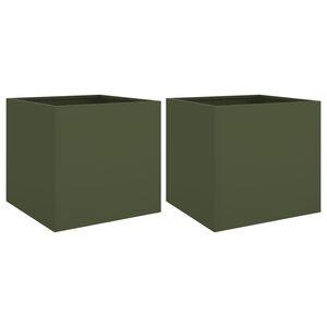 vidaXL aia taimekastid 2 tk, oliiviroheline, 42x40x39 cm, teras