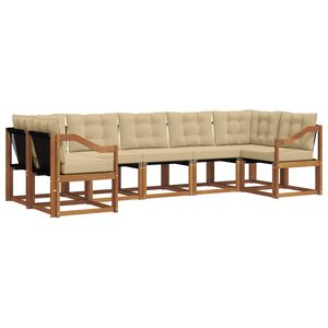 vidaXL V&auml;li diivanikomplekt padjaga 7 pcs Looduslik ja beež