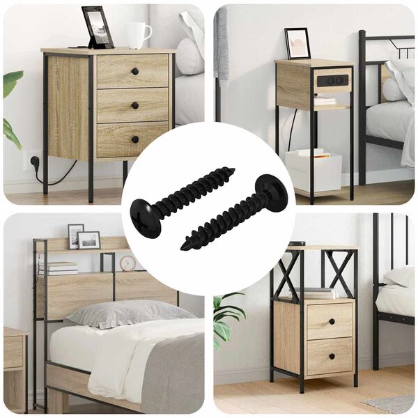 vidaXL Ises&otilde;itev nael 2 pcs Must 4 x 25 mm Teras