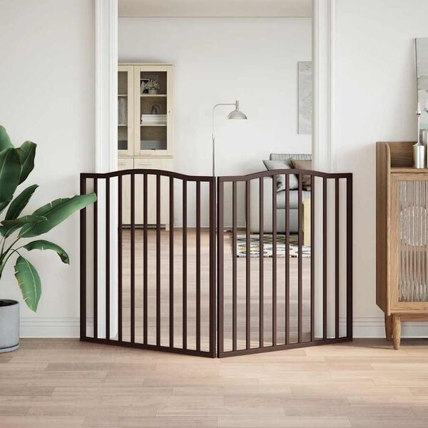 vidaXL kokkupandav koeravärav, 2 paneeli, pruun tamm, 160cm, paplipuit