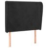 vidaXL voodipeats servadega, must, 93x23x118/128 cm, samet