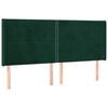 vidaXL voodipeats servadega, tumeroheline, 183x16x118/128 cm, samet