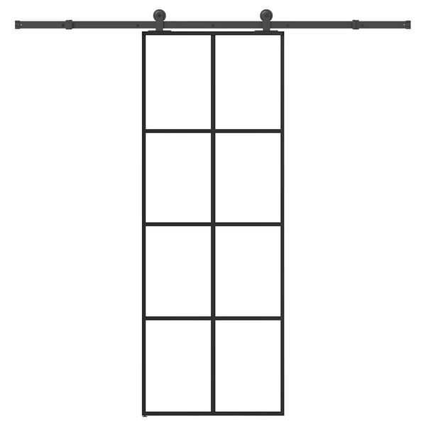 vidaXL liuguks koos tarvikutega, 76 x 205 cm, ESG-klaas ja alumiinium
