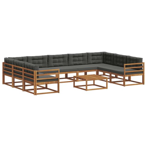 vidaXL V&auml;li diivanikomplekt padjaga 10 pcs Looduslik ja antriit