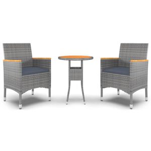 vidaXL 3-osaline aiam&ouml;&ouml;bli komplekt, pol&uuml;rotang, hall