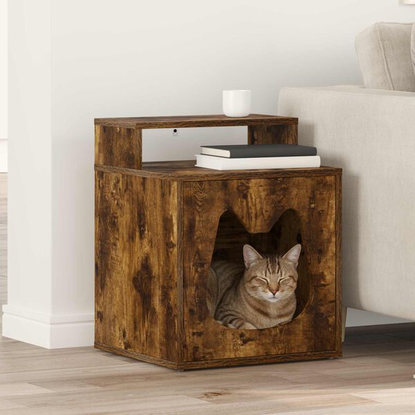 vidaXL Kassi Maja Suitsetatud tamm 42,5 x 40 x 53,5 cm Tehispuit