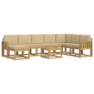 vidaXL V&auml;li diivanikomplekt padjaga 9 pcs Valge ja Beez