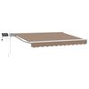 vidaXL Manuaalne varikatus LED-idega Pruunikashall 4,5 &times; 3,5 m