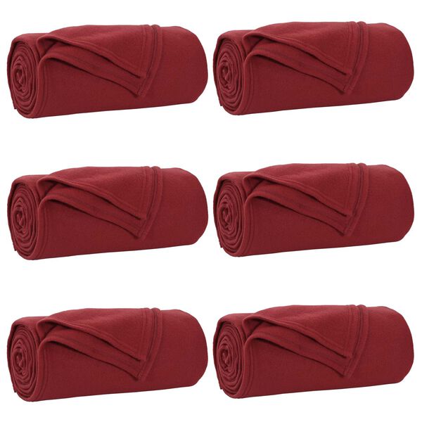 vidaXL Viskab tekid 6 pcs Bordeaux punane 200 x 150 cm Fliis