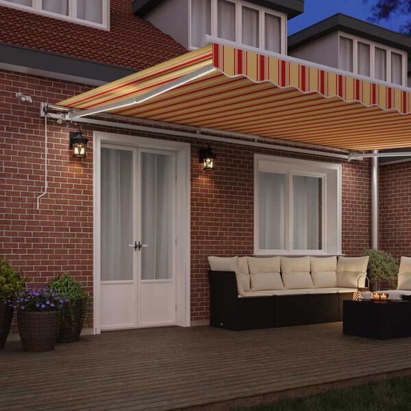 vidaXL K&auml;igukohandatav varikatus Kollane ja oranž 500 &times; 300 cm