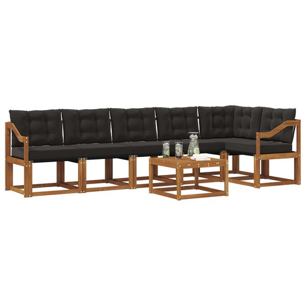 vidaXL V&auml;li diivanikomplekt padjaga 7 pcs Looduslik ja must