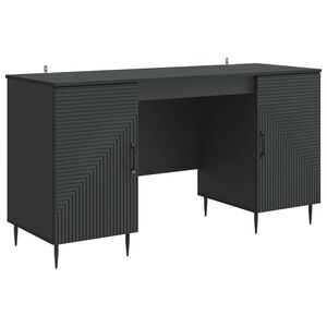 vidaXL Laud riiuliga ladustamisega Must 142,5 x 50 x 75 cm Tehispuit