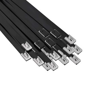 vidaXL Kaabli sidumine 25 tk 7,9 x 600 mm Must