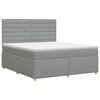 vidaXL Vedruvoodi madratsiga peaga Helehall 140 x 190 cm kangas