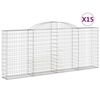 vidaXL kaarekujulised gabioonkorvid 15 tk, 300x30x120/140 cm, raud