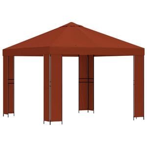 vidaXL Paviljon 3 x 3 m Terrakota Pol&uuml;ester ja teras 190 gsm