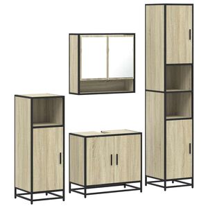 vidaXL 4-osaline vannitoa m&ouml;&ouml;blikomplekt, Sonoma tamm, tehispuit