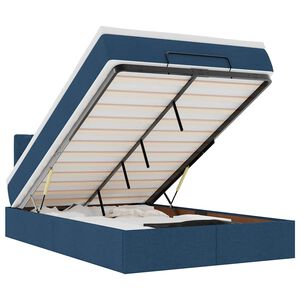 vidaXL ottomani voodi madratsita ja LED, sinine, 120x200 cm, kangas