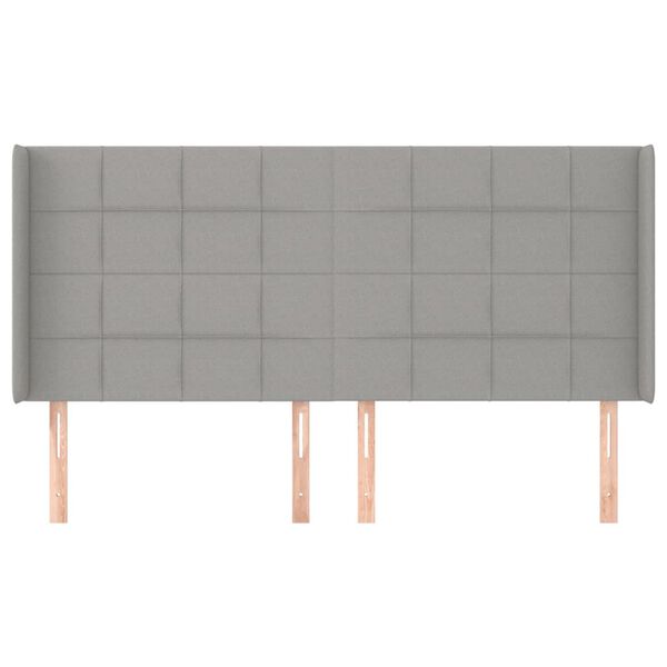 vidaXL voodipeats servadega, helehall, 203x16x118/128 cm, kangas