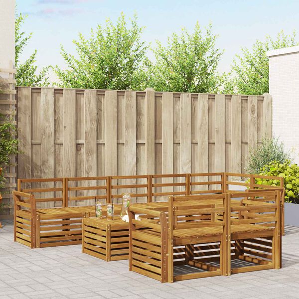 vidaXL Diivanikomplektid 9 pcs Neutraalne Tugev akatsiapuu