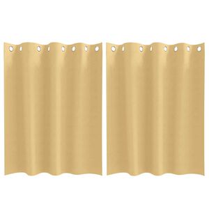 vidaXL Kardinad r&otilde;ngastega 2 pcs Beež 140 x 140 cm Pol&uuml;ester
