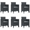 vidaXL Aia söögilaudade komplekt 7 pcs Antratsiit Polt rattan