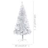 vidaXL valgustusega kunstkuusk kuulidega, h&otilde;bedane, 120 cm, PET