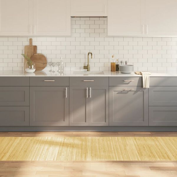 vidaXL vaip, ristk&uuml;likukujuline, naturaalne hele, 80 x 500 cm, bambus