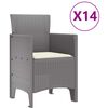 vidaXL Aia söögilaudade komplekt 15 pcs Helehall Polt rattan
