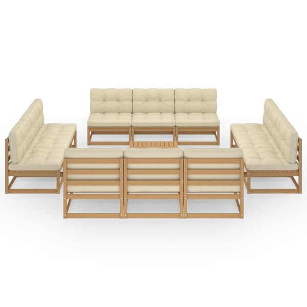 vidaXL 13-osaline aiam&ouml;&ouml;blikomplekt istmepatjadega, toekas m&auml;nnipuit