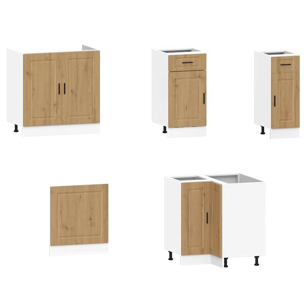 vidaXL 11-osaline köögikapi komplekt Porto, käsitöötamm, tehispuit