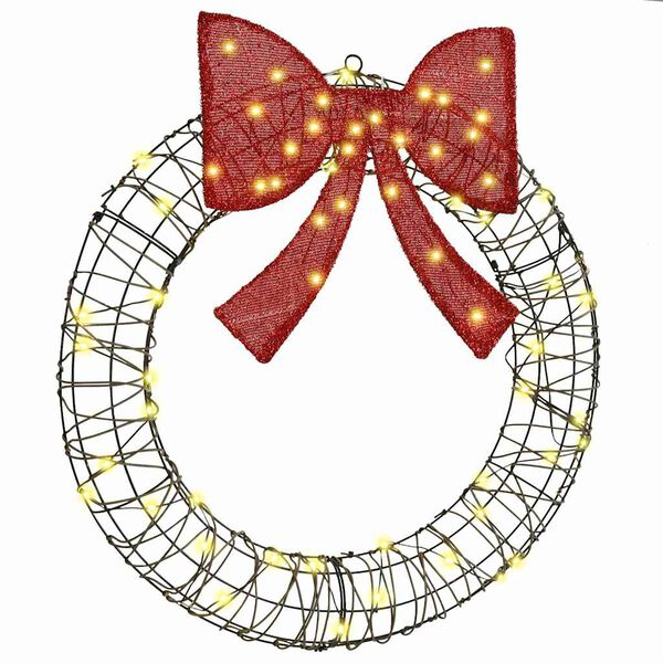 vidaXL K&uuml;&uuml;nlap&auml;rg koos 60 LED-iga Soe valge 75 cm Rotang