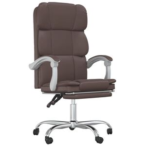 vidaXL reguleeritav kontoritool, pruun, kunstnahk
