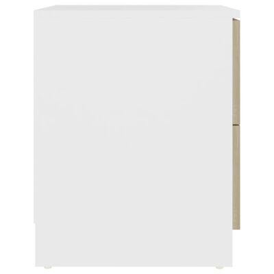 vidaXL öökapid 2 tk, valge ja Sonoma tamm, 40x40x50 cm, puitlaastplaat