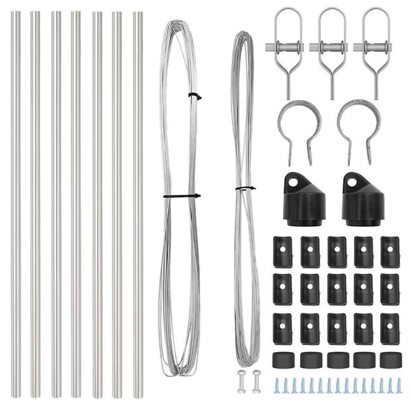 vidaXL Aiapost 7 pcs H&otilde;bedane Teras