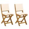 vidaXL V&auml;listel bistroo toolid 2 pcs Kreemvalge Tugev akatsiapuu