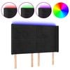 vidaXL LED-voodipeats, must, 147x16x118/128 cm, samet