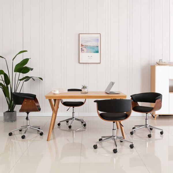 vidaXL p&ouml;&ouml;rlevad s&ouml;&ouml;gitoolid, 4 tk, must, kunstnahk