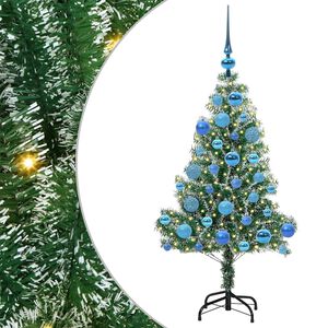 vidaXL Kunstlik j&otilde;ulupuu lumeja fluffiga koos LED-valgusega 120 cm